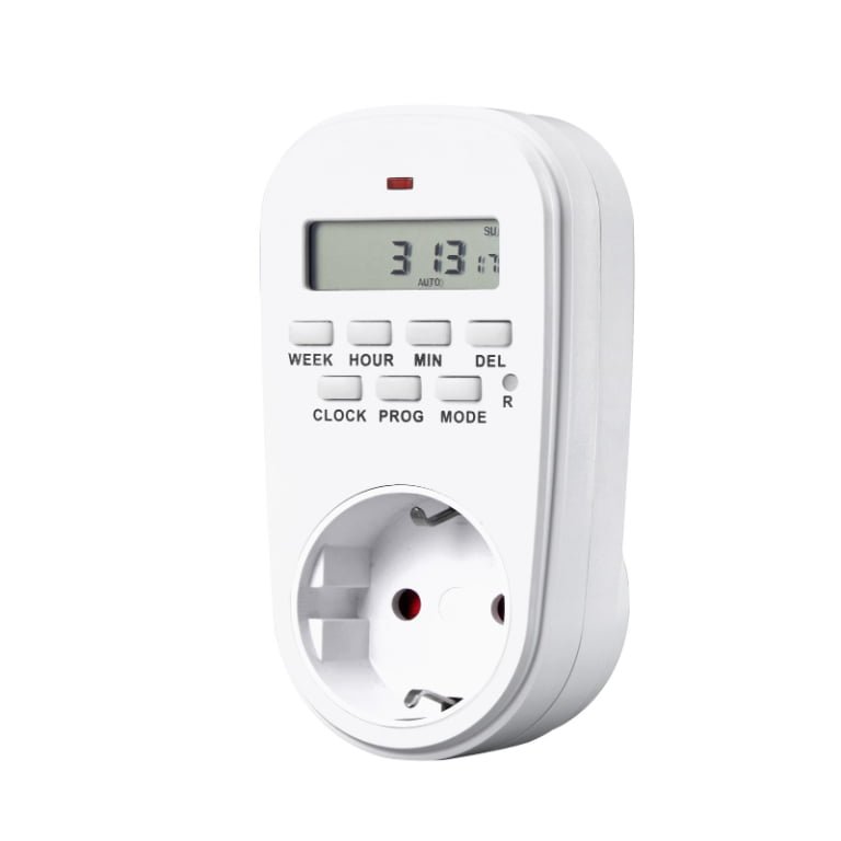 Indoor Electrical Timer Socket, 7 Day Auto Programmable Electronic Timer Clock