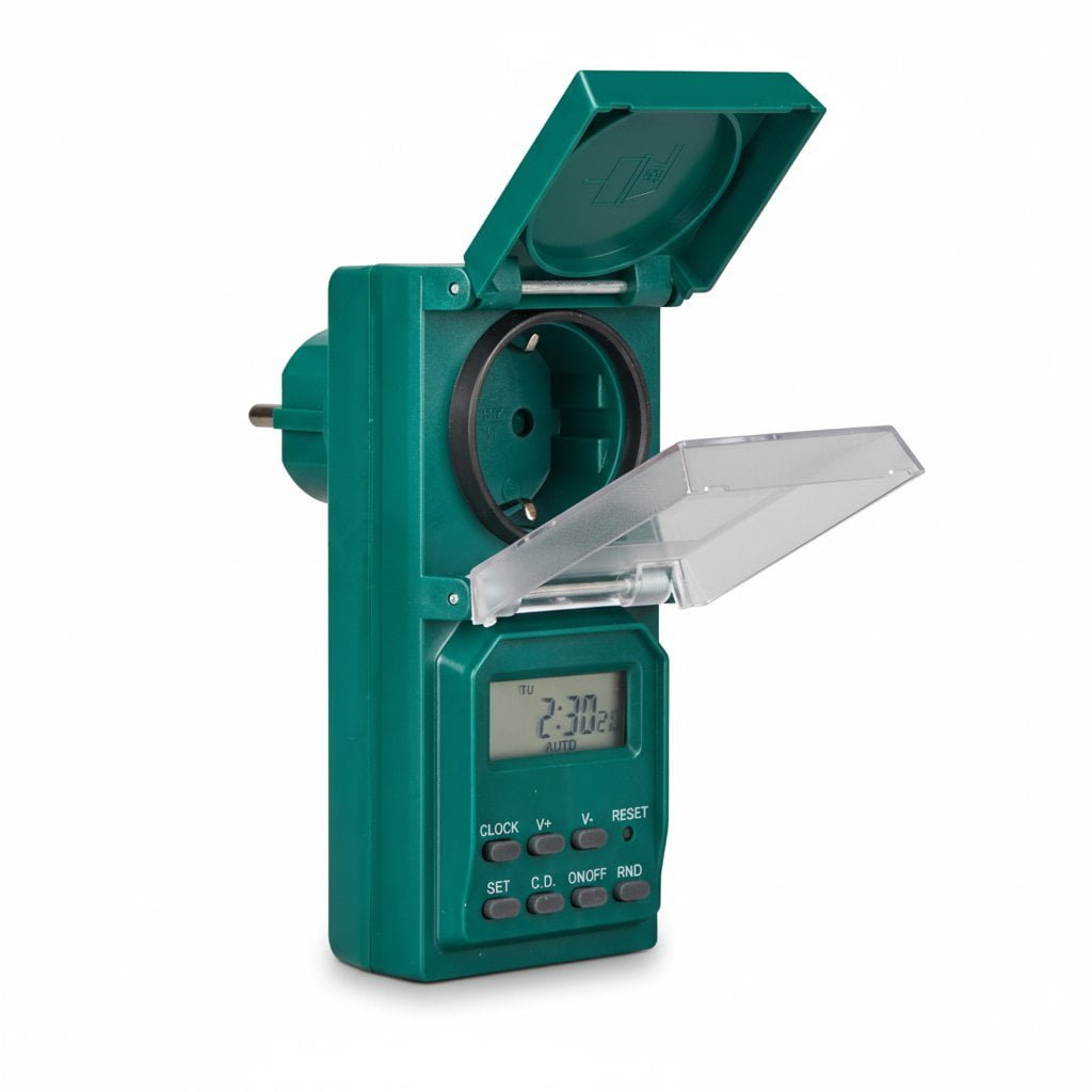 IP44 Outdoor Timer Weatherproof, Easy-Grip, One-Twist Setup