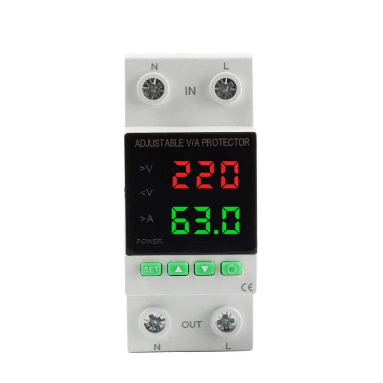 Adjustable DIN Rail Voltage Protector, with Digital Monitoring