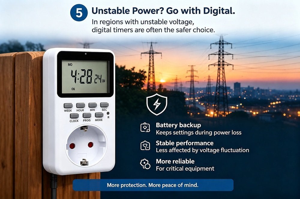 timer sockets in different markets