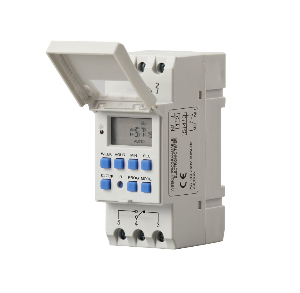 GT-09B 7‑Day Timer Switch – 28 Programs, 1‑Sec Min, 16A, Global Voltage