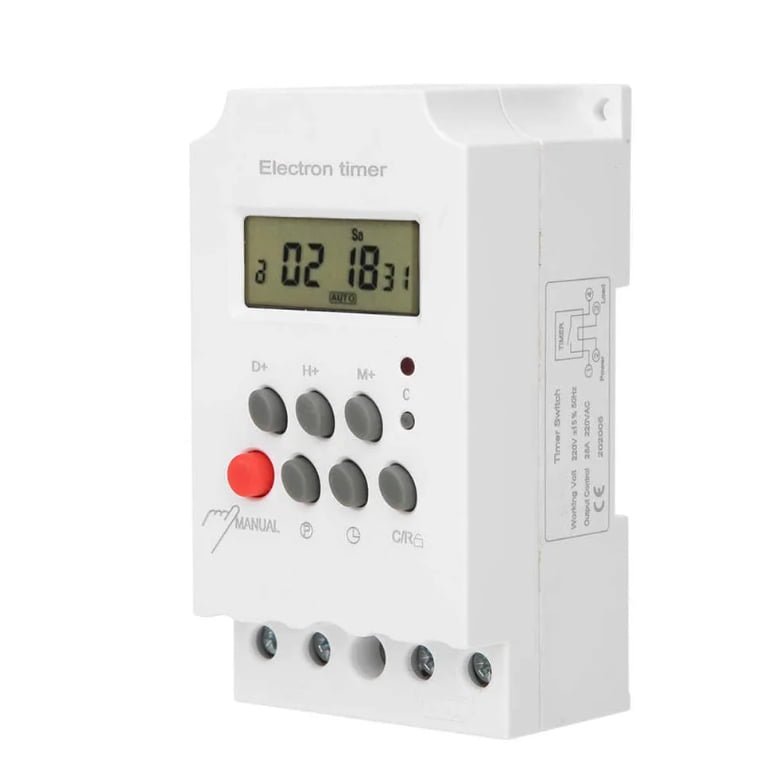 Digital Timer for Heavy Appliances – 30A Rating, 16 ON/OFF, 7‑Day, Battery Safe