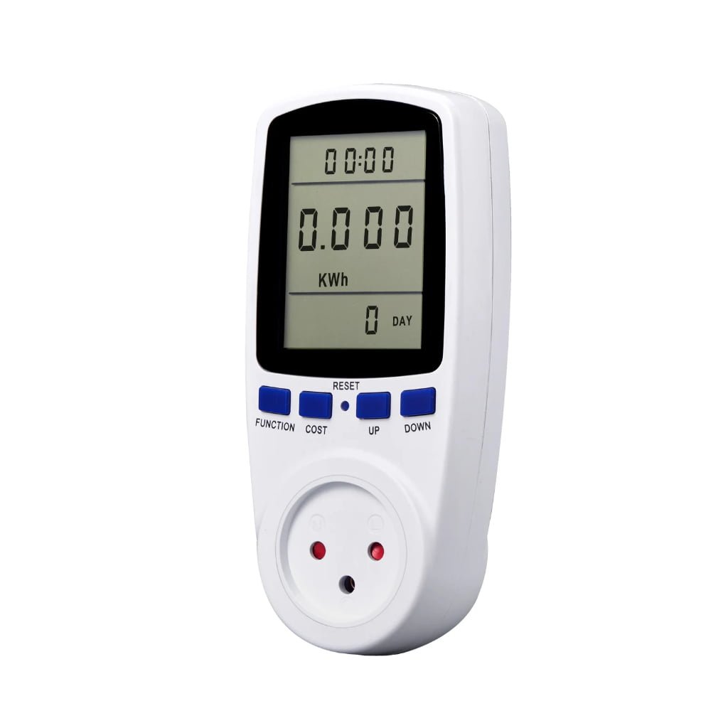 SPM09A Power Meter Energy Monitor – Large Backlit Screen Displays Voltage, Current, Watts & Cost