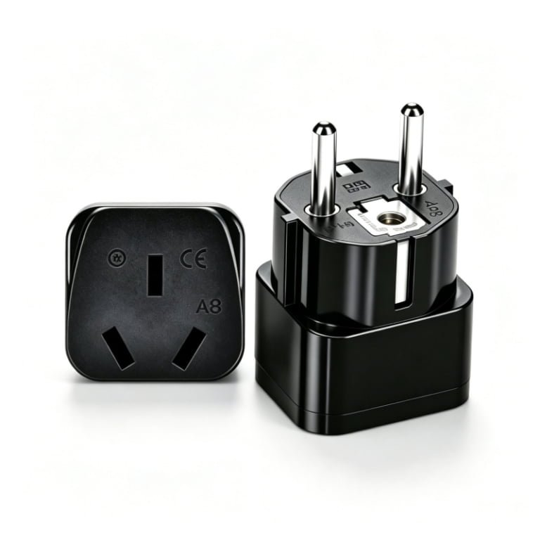 Wall Power Socket, 100–250V 10A/2500W, Universal Outlet with Safety Shutter
