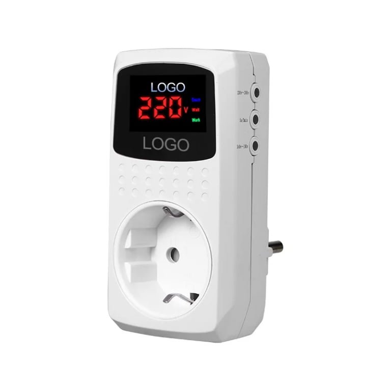 230V Digital Voltage Protector Outlet, Automatic Over & Under Voltage Cut-Off