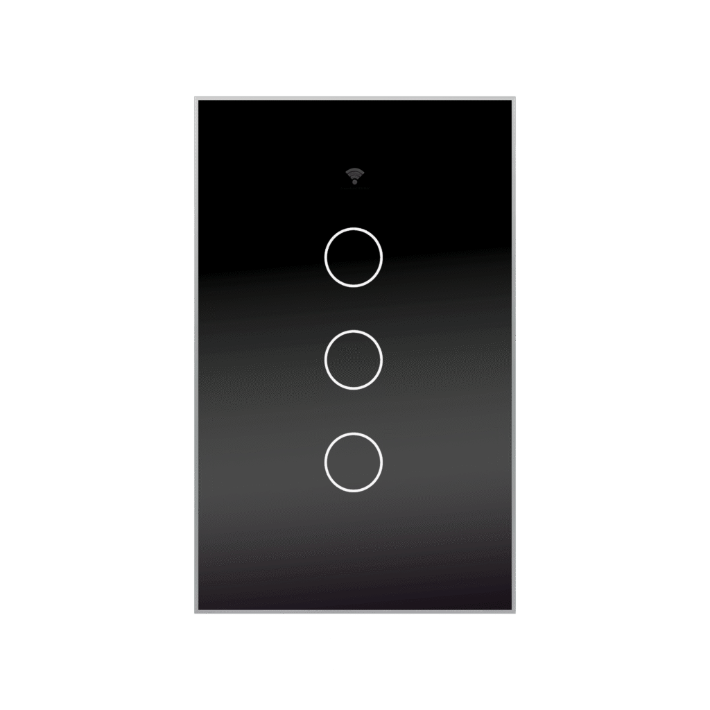 WiFi Smart Wall Switch, 3-Gang Touch Control, Remote App & With White, Gold, Black and Grey Options.