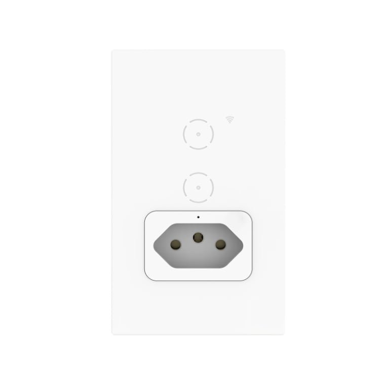 WiFi Smart Double Switch with Socket, Compatible with Brazil
