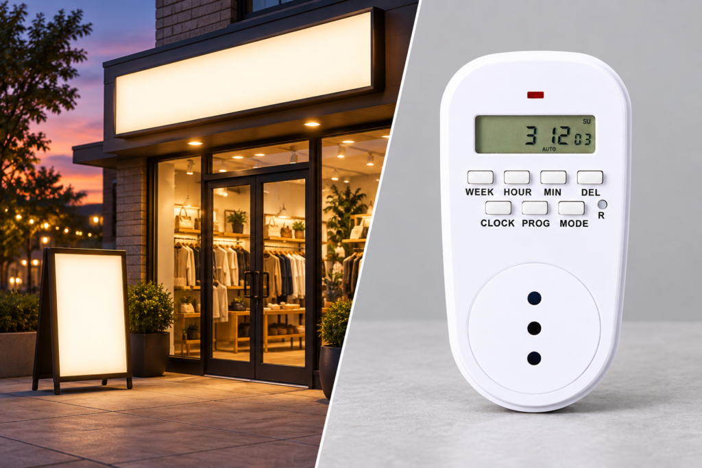 Commercial Lighting — Scheduled Storefront Illumination