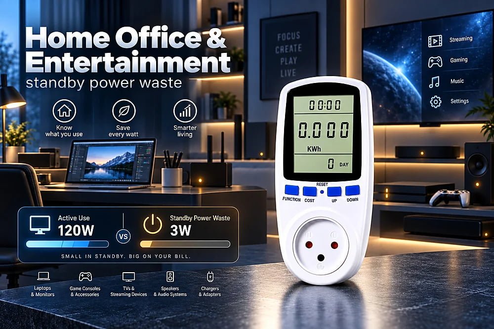 Home office and entertainment devices left on standby