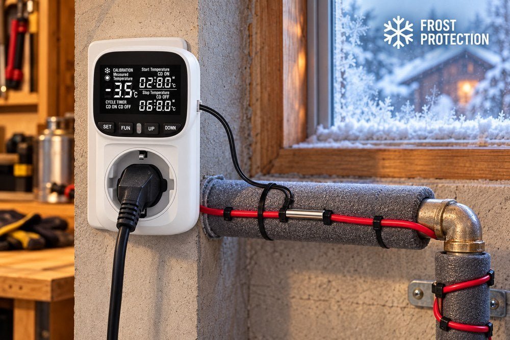 plug-in thermostat for greenhouse and pets