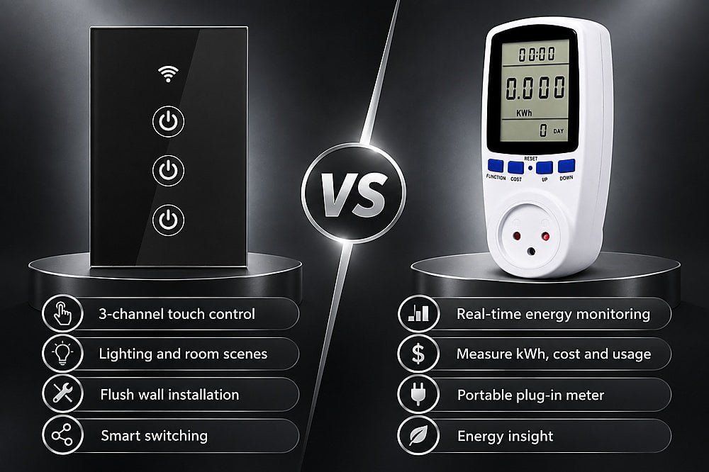 Smart Wall Switch vs Plug-in Energy Meter